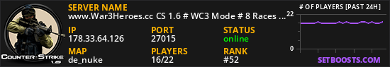 www.War3Heroes.cc CS 1.6 # WC3 Mode # 8 Races # discord.gg/Ty4Cdnp8E