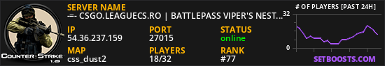 -=- CSGO.LEAGUECS.RO | BATTLEPASS VIPER'S NEST S2 | V.I.P | RANK SYSTEM ULTIMATE -=-