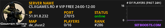 CS.XGAMES.RO # VIP FREE 24:00-12:00
