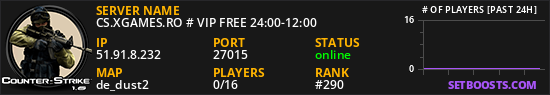 CS.XGAMES.RO # VIP FREE 24:00-12:00