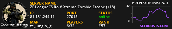 ZE.LeagueCS.Ro # Xtreme Zombie Escape (+18)