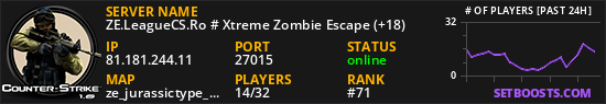 ZE.LeagueCS.Ro # Xtreme Zombie Escape (+18)