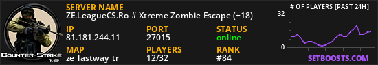 ZE.LeagueCS.Ro # Xtreme Zombie Escape (+18)