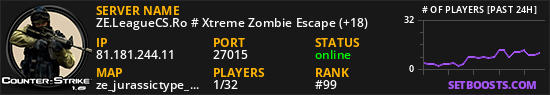 ZE.LeagueCS.Ro # Xtreme Zombie Escape (+18)