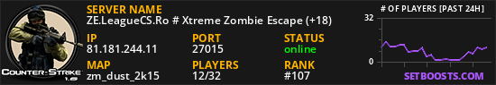 ZE.LeagueCS.Ro # Xtreme Zombie Escape (+18)