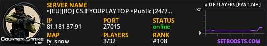 • [EU][RO] CS.IFYOUPLAY.TOP • Public (24/7) | Skins/Levels/Ranks/Models | International | Romanian Hosting | Powered by QualHosting.com