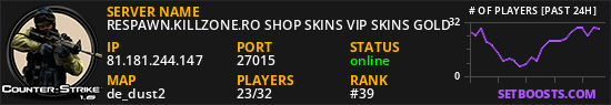 RESPAWN.KILLZONE.RO SHOP SKINS VIP SKINS GOLD