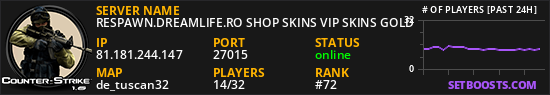 RESPAWN.DREAMLIFE.RO SHOP SKINS VIP SKINS GOLD
