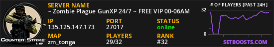 ~ Zombie Plague GunXP 24/7 ~ FREE VIP 00-06AM