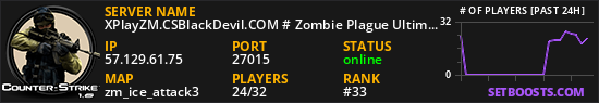 XPlayZM.CSBlackDevil.COM # Zombie Plague UltimateX [ Respawn + FDL + VIP 22-12PM + POINTS] ®