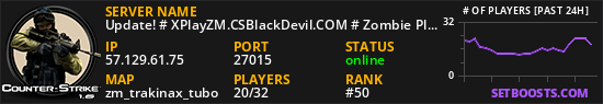 Update! # XPlayZM.CSBlackDevil.COM # Zombie Plague UltimateX [ Respawn + FDL + VIP 22-12PM + POINTS] ®