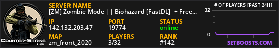[ZM] Zombie Mode || Biohazard [FastDL]  + Free VIP + Prestige System