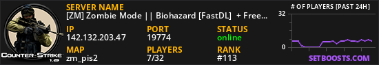 [ZM] Zombie Mode || Biohazard [FastDL]  + Free VIP + Prestige System
