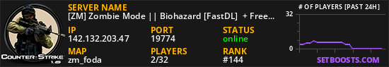 [ZM] Zombie Mode || Biohazard [FastDL]  + Free VIP + Prestige System