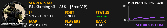 PSL Gaming <3 | AFK ✪ [Free-VIP]