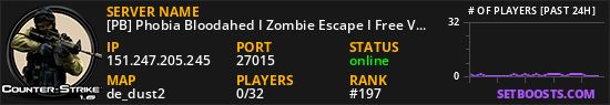 [PB] Phobia Bloodahed I Zombie Escape I Free VIP