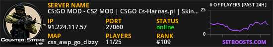 CS:GO MOD - CS2 MOD | CSGO Cs-Harnas.pl | Skiny | Klany | Operacje | Skrzynie | Klucze | Rangi | Leczenie | Jackpot | FREE VIP | VIP/SVIP | StatTrak | Eventy