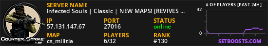 Infected Souls | Classic | NEW MAPS! [REVIVES | SKINS | MVP | CLASSES | MISSIONS | FREEVIP | FDL]