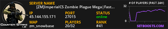 ★     [ZM]ImperialCS Zombie Plague Mega|Fast SaveAP Jetpack+GoldenAK+